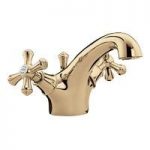 Bristan Colonial gold basin mixer tap with waste