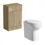 Sienna Oak slimline back to wall unit with Clarity toilet