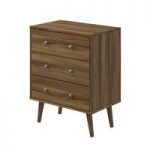 MFI – Bedroom Furniture – Chest of Drawrs – Features 3 Drawers – Walnut – Helsinki