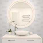 Fine Decor Wallpaper – White Glitter Subway Tile Effect – Bathroom & Kitchen