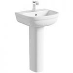 Deco Full Pedestal Basin – 550mm – 1 Tap Hole – Round – Contemporary