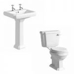 The Bath Co. Dulwich Toilet & Basin Suite – Traditional – 600mm – White Seat