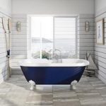 Navy Blue Roll Top Bath – 1770 x 800mm – With Tap & Waste – Acrylic – Traditional