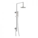 Minimalist Shower Riser Kit – Round Slimline Head – Chrome – Contemporary – Mode