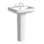 Ive Full Pedestal Basin – 550mm – 3 Tap Hole – Square – Contemporary