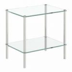 Square 2 Glass Shelf Unit – Freestanding – Chrome Finish – Options