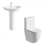 Harrison Slimline Close Coupled Toilet & Basin Suite – Full Pedestal – White – Ceramic