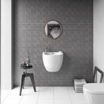 Floor Tile – Patchwork Pattern – 142mm x 142mm – Mid Grey Matt – Box of 12