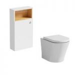 Tate White & Oak Back To Wall Toilet Unit & Arte Toilet – Contemporary