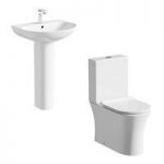 Hardy Slimline Close Coupled Toilet & Basin Suite – Full Pedestal – White – Ceramic