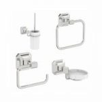 Camberley Cloakroom Accessory Set – Ceramic – Chrome – Traditional