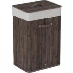 Natural Bamboo Laundry Basket – Rectangular – 72 Litre – Dark Brown – Contemporary