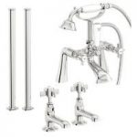 The Bath Co. Dulwich Basin Pillar & Bath Shower Mixer Tap Pack – With Standpipe