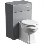The Bath Co. Dulwich Back To Wall Toilet & Grey Unit – Traditional – White Seat
