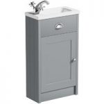 The Bath Co. Dulwich Cloakroom Vanity Unit – 450mm Basin – Grey – Traditional
