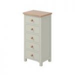 MFI – Rome Tall Chest – Oak and Mellow Sage – 5 Drawer