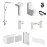 Arte Complete Bathroom Package – L Shaped Shower Bath – 1700 x 850mm – Right Hand – Mode