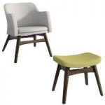 Sloane Armchair & Footstool Set – Contemporary – Grey / Green