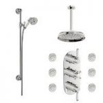 Coniston Shower Valve & Ceiling Set – With 6 Body Jets – Round Head – Traditional – The Bath Co