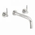 Secta Bath Mixer Tap – Wall Mounted – Lever Handles – Curved Design – Chrome Finish