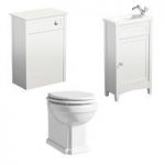Camberley Cloakroom Furniture Suite – White – Freestanding Vanity – Traditional