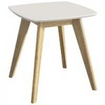 Archer – Oak Effect Occasional Table – Contemporary – White Top