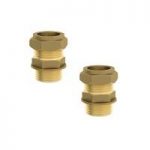 Straight Male Connectors – 3/4 Inch – 15mm – Twin Pack – Brass