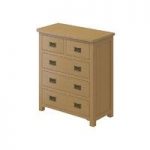 MFI – Rome Drawer Chest – Oak – 2 Drawers Over 3