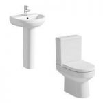 Close Coupled Toilet Suite – With Full Pedestal Basin – 500mm – Contemporary – Oakley
