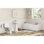 Camberley Bathroom Suite – White – 1700 x 700mm Straight Bath – Traditional – The Bath Co