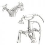 The Bath Co. Dulwich Basin & Bath Shower Mixer Tap Pack – Traditional – Chrome