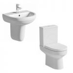 Close Coupled Toilet Suite – With Semi Pedestal Basin – 550mm – Contemporary – Oakley