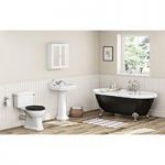 Camberley Bathroom Suite – Black – 1695 x 740mm Freestanding Bath – The Bath Co