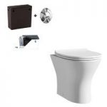 Round Back To Wall Toilet – With Slimline Soft Close Seat – Concealed Cistern – Compact