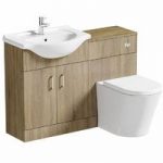 Combination Unit – 1040mm – Oak – With Arte Back to Wall Toilet – Sienna Oak