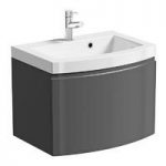 Curvaceous Wall Hung Vanity Unit – With 600mm Basin – Slate – Contemporary – Mode