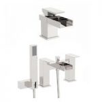 Metro Basin & Bath Shower Mixer Tap Pack – Waterfall Spout – Contemporary – Mode