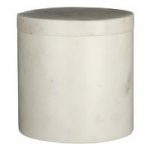 Marble Bathroom Storage Jar – White – Round – Contemporary