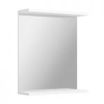 White Bathroom Mirror – 650mm – Wood Shelf – Florence
