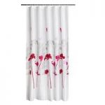 Shower Curtain – Floral – White and Pink – Polyester