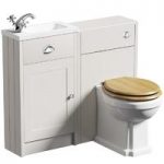 The Bath Co. Dulwich Cloakroom Combination Unit – Vanity Basin & Oak Toilet