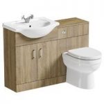 Combination Unit – 1140mm – Oak – With Energy Back to Wall Toilet – Sienna Oak