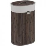 Natural Bamboo Laundry Basket – Oval – 51 Litre – Dark Brown – Contemporary