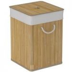 Natural Bamboo Laundry Basket – Square – 62 Litre – Light Brown – Contemporary