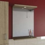 Illuminated Bathroom Mirror – Oak – Wall Hung – 550mm – Sienna
