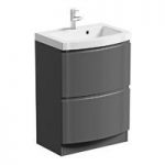 Curvaceous Vanity Unit – With 600mm Basin – Slate – Contemporary – Mode