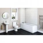Eden Bathroom Suite – Single Ended – Straight Bath – 1700 x 700 – White