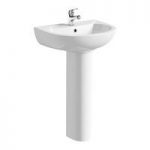 Full Pedestal Basin – Curved Round – 1 Tap Hole – 540mm – Clarity