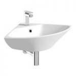 Corner Cloakroom Basin – Wall Mounted – 450mm – Round – Contemporary – Compact