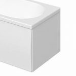 P Shaped Shower Bath End Panel – 750mm – Acrylic – White